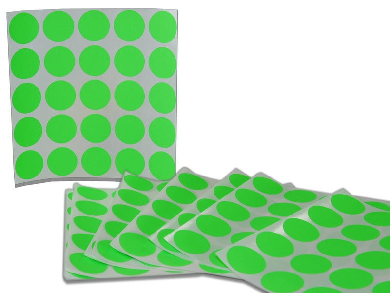 IDEALSEAL Color Coding Labels Super Bright Fluorescent Neon Round Circle Dots for Organizing Inventory 1 Inch 500 Total Adhesive Stickers (Fluorescent Green) - Image 2